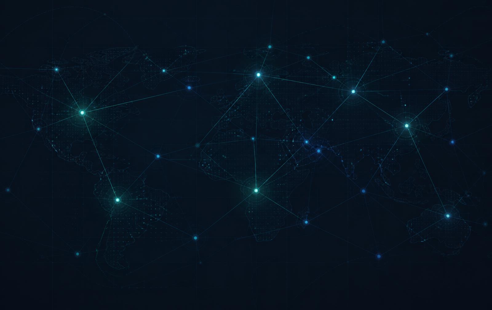 Abstract visualisation of connected seller nodes across a network